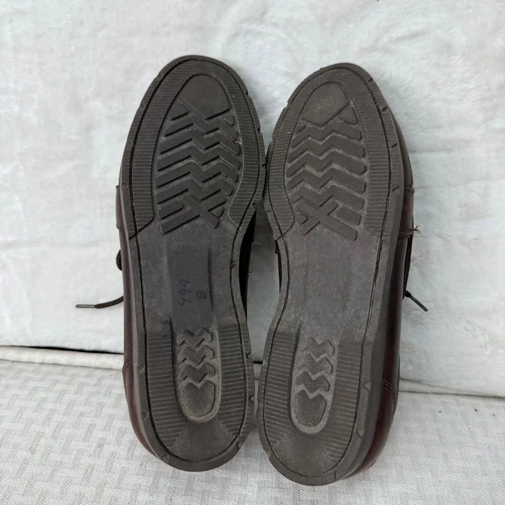 Cary Mens Leather Moccasin Boat Shoes Brown Size 9.5 M Made In China